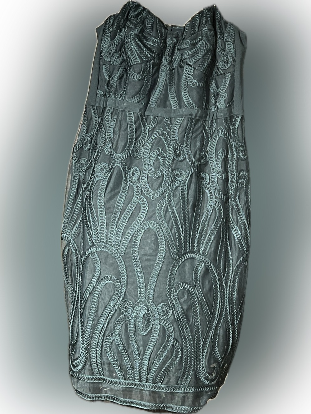 NWT City Chic Teal Slate Embroidered Sleeveless Dress